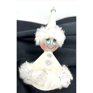 Soffieria De Carlini Christmas Ornament Snowman Blown Glass Italy 5.5"